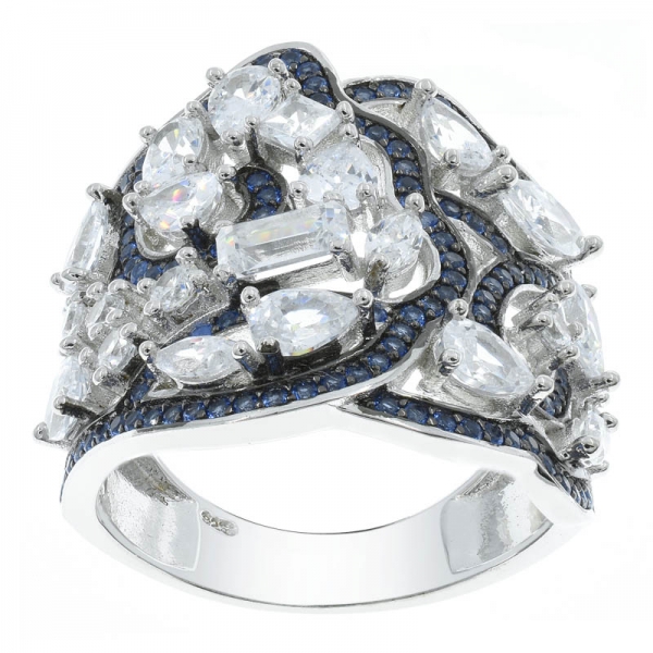 Porzellan 925 Sterling Silber einzigartiger handgefertigter filigraner Ring 