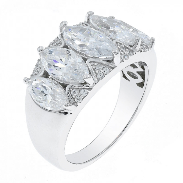 moderne Mode 925 Sterling Silber fünf Stein Ring für Damen 