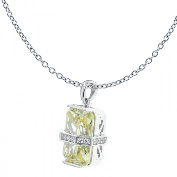 untertriebener eleganz 925 sterling silber diamant gelb cz schmuck anhänger 