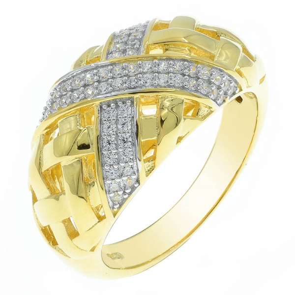 Modischer geflochtener 925 Sterling Silber Ring für Damen 