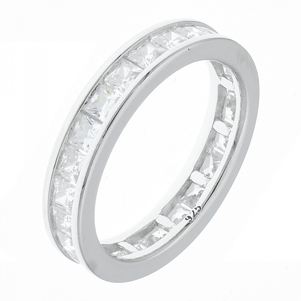 Ring aus 925 Sterling Silber mit ewiger quadratischer Form 