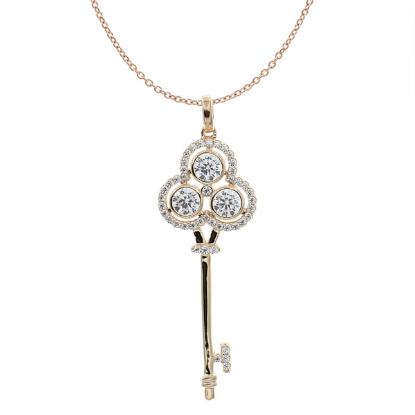 fancy 925 sterling silver Schlüsselanhänger mit drei Steinen 