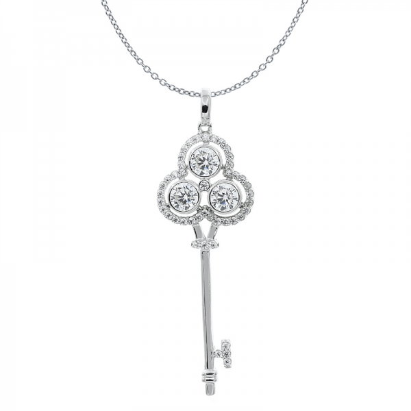 fancy 925 sterling silver Schlüsselanhänger mit drei Steinen 