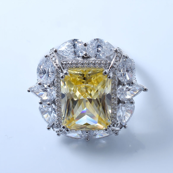 925 sterling silber diamant gelber blumenschmuck ring 