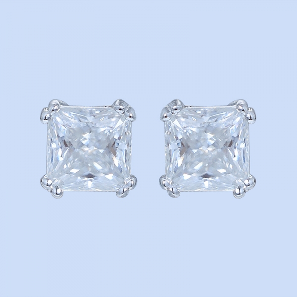 Ohrstecker aus 925er Sterlingsilber mit quadratischen Diamanten 