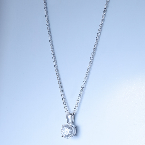 925 Sterling Silber Solitär Halskette für Damen 