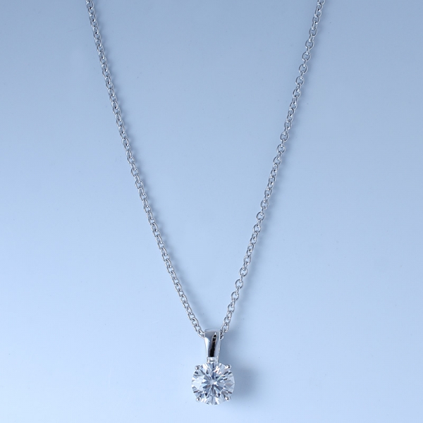 925 Sterling Silber Solitär Halskette für Damen 