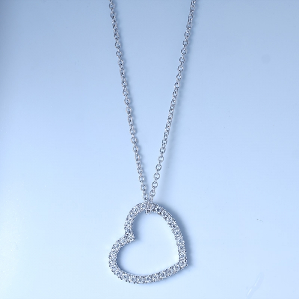 Halskette aus 925 Sterling Silber mit offener Herzform 