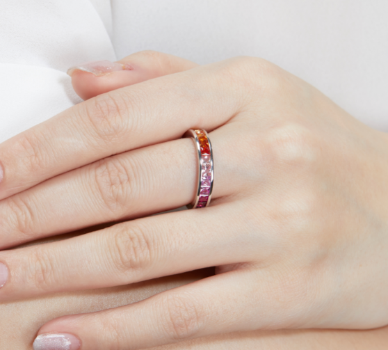 Großhandel 925 Sterling Silber Prinzessin geschnitten Regenbogen Farbe Ring Einstellungen für Frauen 