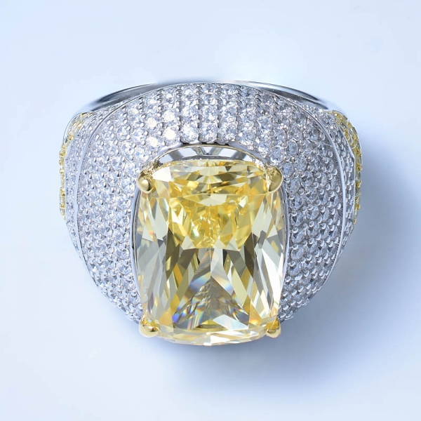 Brillantring aus 925er Sterlingsilber mit diamantgelb cz 