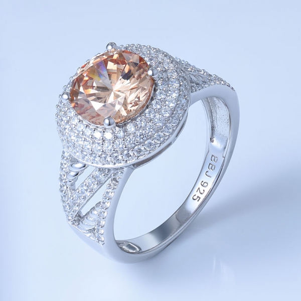 Neon-Apatit-Rhodium über 925er Sterlingsilber-Eheringen mit runden Diamanten 