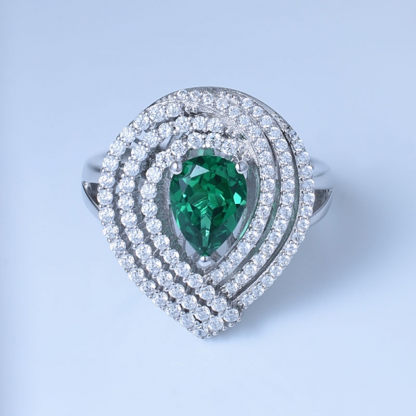 Smaragdgrün Rhodium über Sterling Silber passenden Ring gesetzt Schmuck 