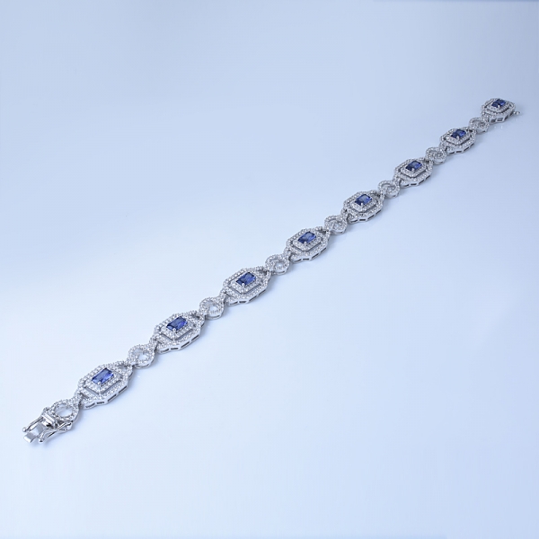 erstellt Prinzessin blau Tansanit 925 Sterling Silber Armband für Frauen ausschließlich handgefertigt 