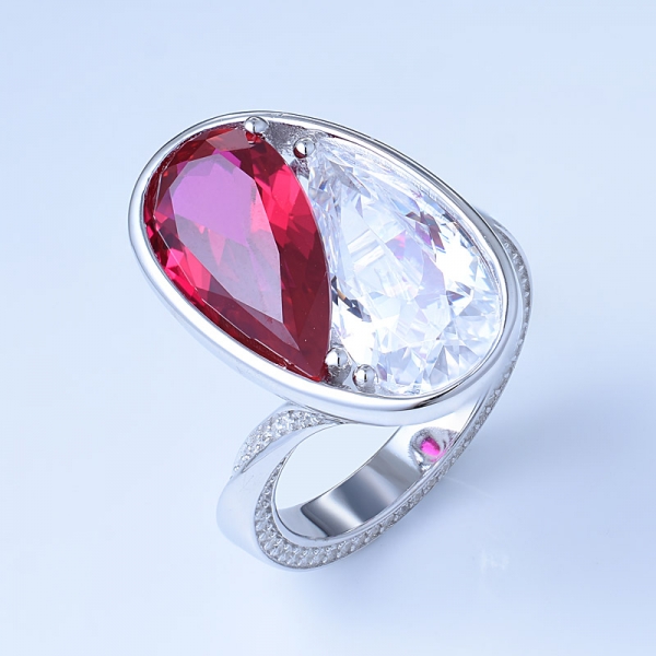 großhandel simulieren rubin korund rhodium über türkei stil silber ring 