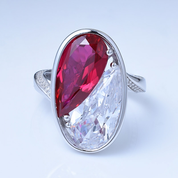 großhandel simulieren rubin korund rhodium über türkei stil silber ring 