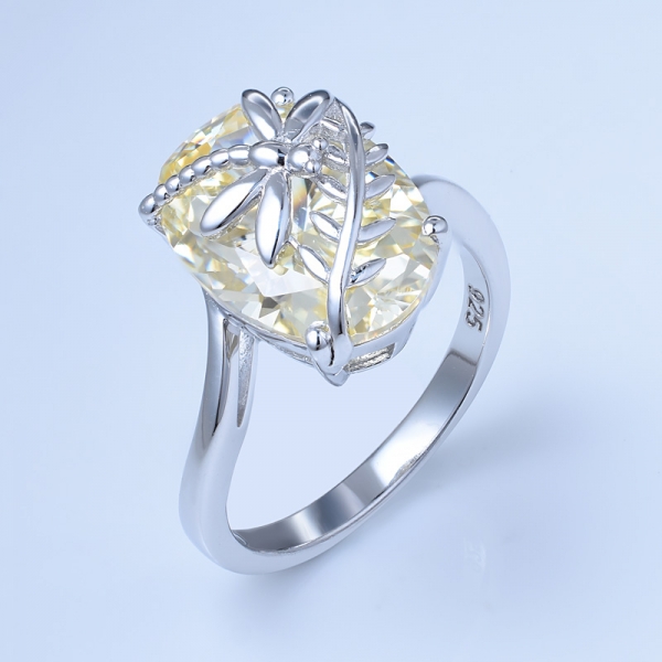 ovaler hellgelber simulierter Diamantzirkonia-Brautversprechen-Libellenring für Frauen 