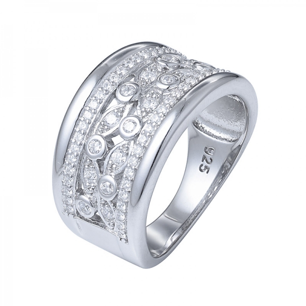 Luxus 925 Sterling Silber Cluster Zirkonia Ringe für Frauen 