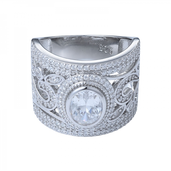 Halo oval weißen Zirkonia 925 Sterling Silber Trio klassische Verlobung Ehering Ring 