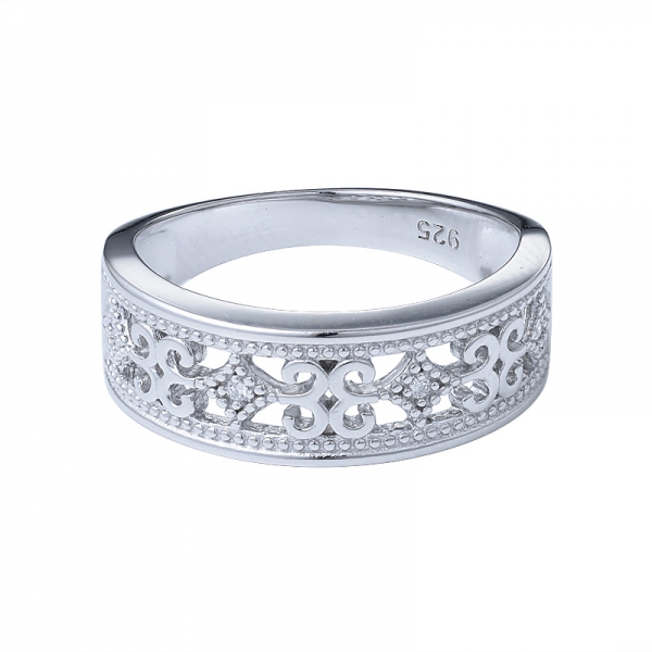 925 Sterling Silber Frauen Zirkonia halbe Ewigkeit Ehering cz stacing Ring 
