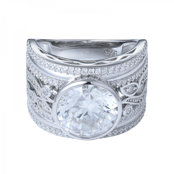 925 Silber CZ Schmuck klar weiß 10mm 5 Karat Zirkonia Diamant für Verlobungsring 
