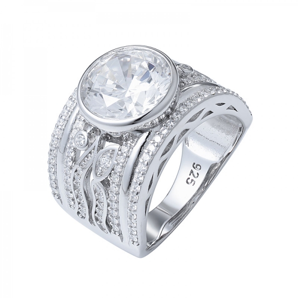 925 Silber CZ Schmuck klar weiß 10mm 5 Karat Zirkonia Diamant für Verlobungsring 
