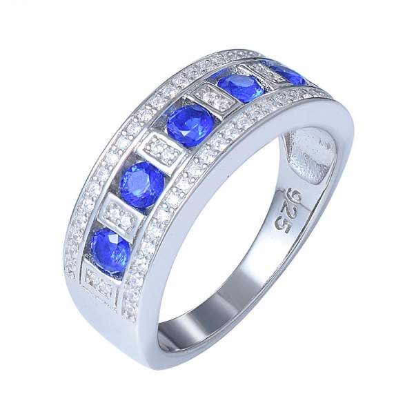 erstellt blauen Saphir Edelstein Sterling Silber 925 Schmuck Set Frauen Hochzeit Verlobungsgeschenk 
