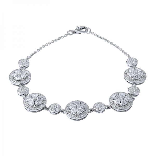 Luxus europäischen aaa Zirkonia Armband 18 Karat Weißgold plattiert Diamant Kristall Dreieck Diamant Tennis Armband 