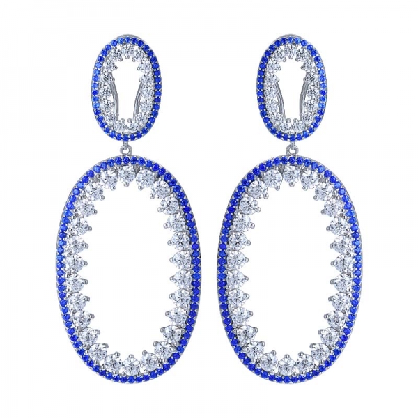 Frauen blau Saphir Tropfen baumeln blau solide Ohrringe 