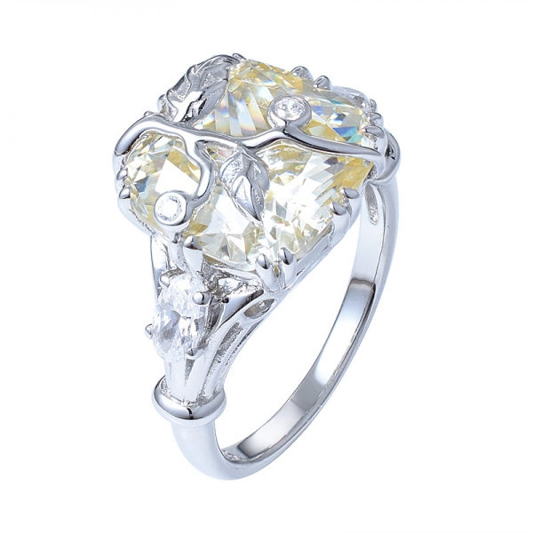 die meisten verkaufen eton Schmuck angelegt yellow diamond cuhion Schnitt Diamant-ring 