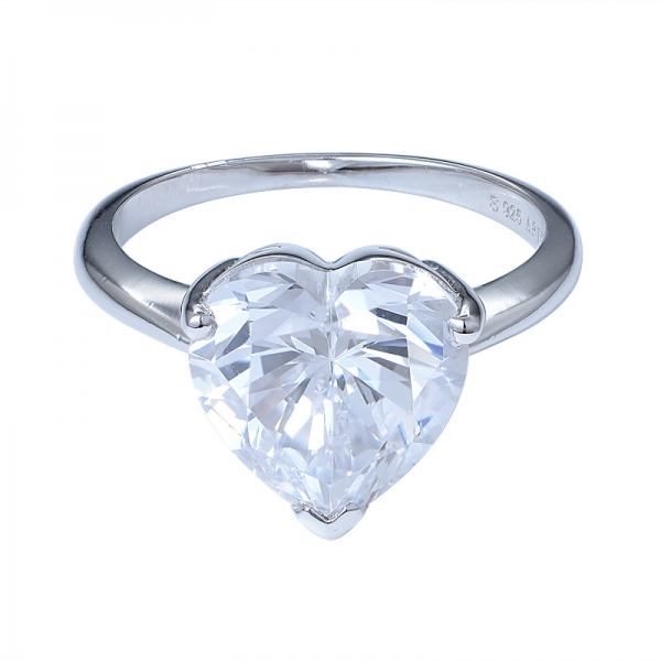 Klassischen sterling Silber-Herz-Form-ring-jähriges Jubiläum Frauen-Ringen 