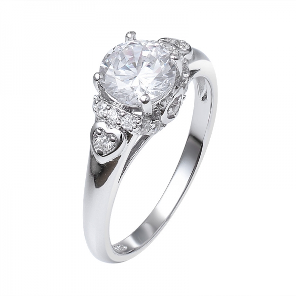 1,0 ct round Cut Zirkonia Dünnen Pflastern Band Halo CZ 925 Sterling Silber Engagement Promise Ring 