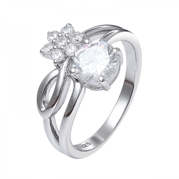 Großhandel prong Einstellung sterling Silber 1ct moissanite Diamant-ring 