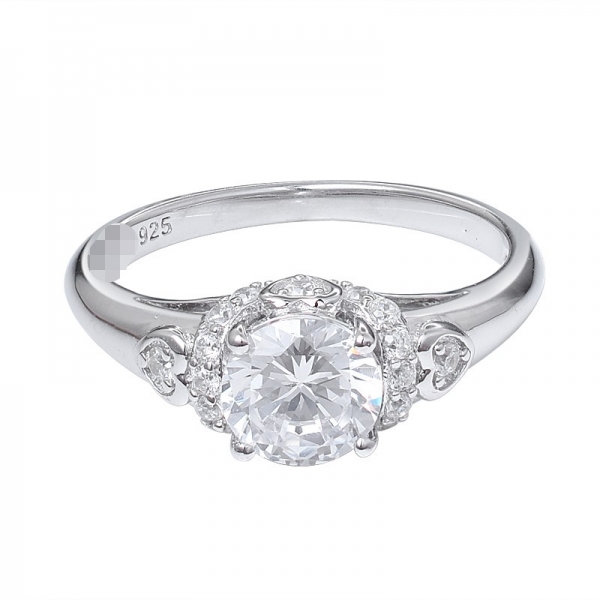 1,0 ct round Cut Zirkonia Dünnen Pflastern Band Halo CZ 925 Sterling Silber Engagement Promise Ring 