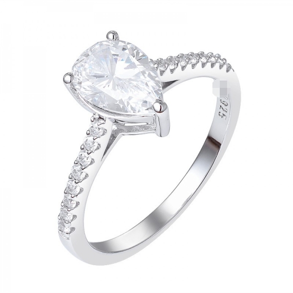 Pretty Pear Cut DEF Farbe Moissanite Diamant-Schmuck Verlobung Hochzeit Ring 