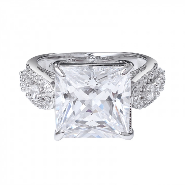 925 Sterling Silver Fashion Princess Cut Weißen Diamanten CZ Ring Für Frauen 