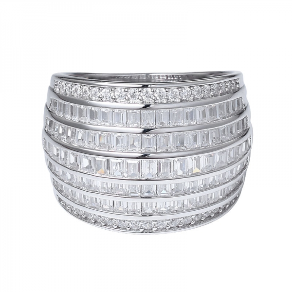 925 Sterling Silber Verflochten Breit-Crossover Ring-Design 