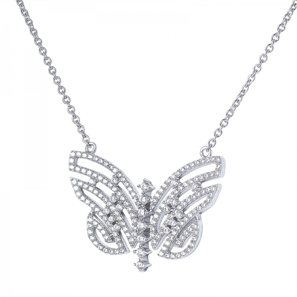 18K white Gold Plated AAA Zirkonia Schmetterling Anhänger Perfekt für Partei-Geschenk für Frauen 