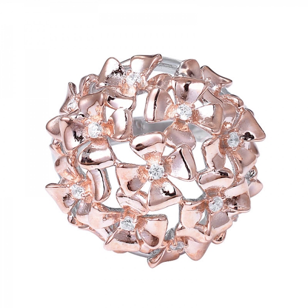 neue Mode Blumenform Roségold Ring Design Für Frauen 