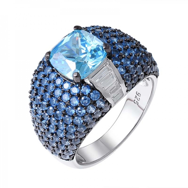 blauer Neon-Apatit-Kissenschliff in  925 Sterling Silber Ring Für Frauengroßhändler 