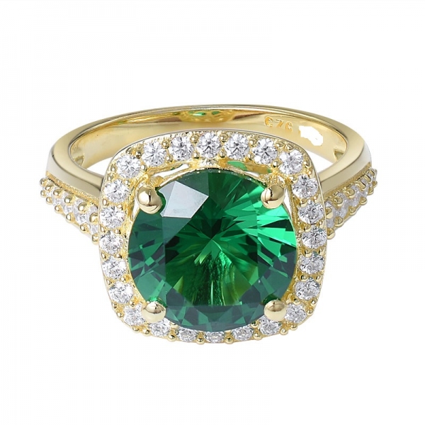 grüner Smaragd Vintage Hohlraum 925 Sterling Silber Bijouterie  ziler Ring 