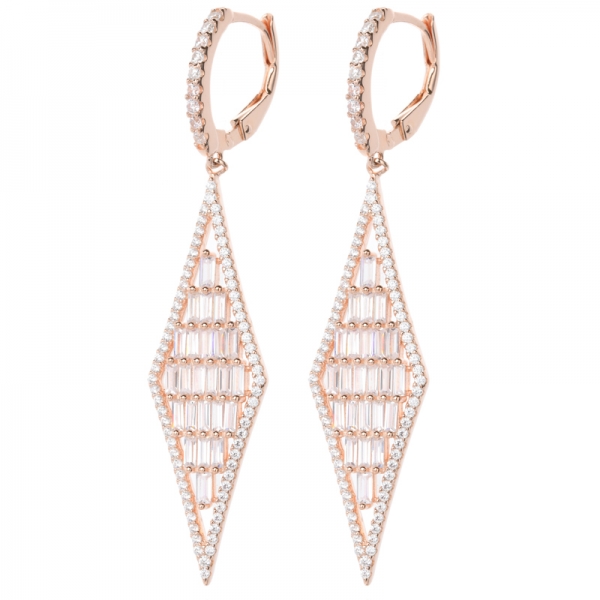 Art-Deco-Hochzeits-Ohrringe mit Baguette-Zirkonia-Kristallen für Frauen 