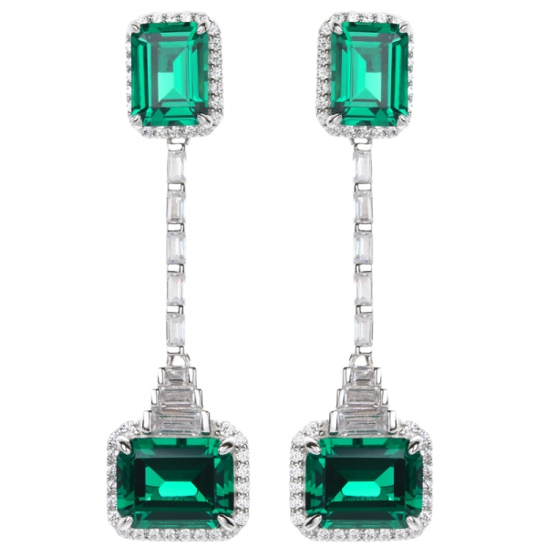 Österreichischer Kristall der Frauen schuf Smaragd lange baumelnde Ohrringe 