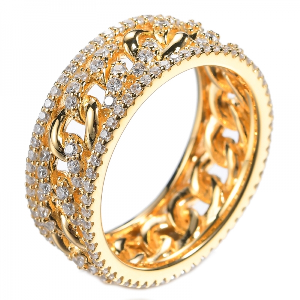 Barzel 18 Karat Weißgold Zirkonia Sterling 925 Silber Eternity Band Ring
 
