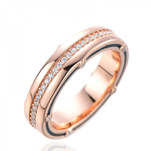 18K vergoldete Ringe Zirkonia Eternity Band Ring 