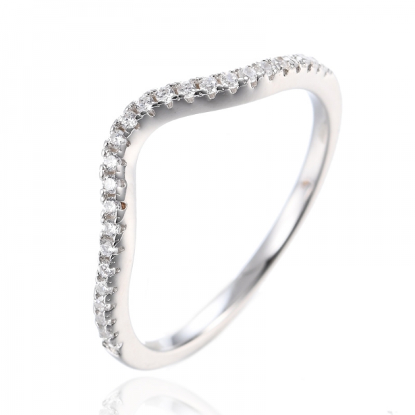 Damen-Ewigkeitsring aus massivem 925er-Silber mit brillantem künstlichem Diamant 