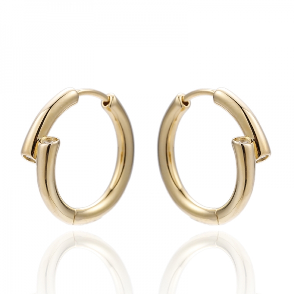 Runder weißer Zirkonia-Silberohrring mit Roségold-Beschichtung 