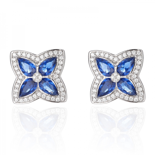 Ohrringe aus 925er Sterlingsilber mit birnenförmigem Morganit-Nano und rundem weißen Zirkonia, roségoldplattiert 