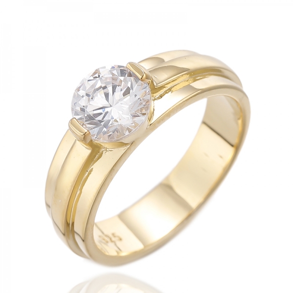 Runder Morganit-Nanosilberring mit Roségoldplattierung 